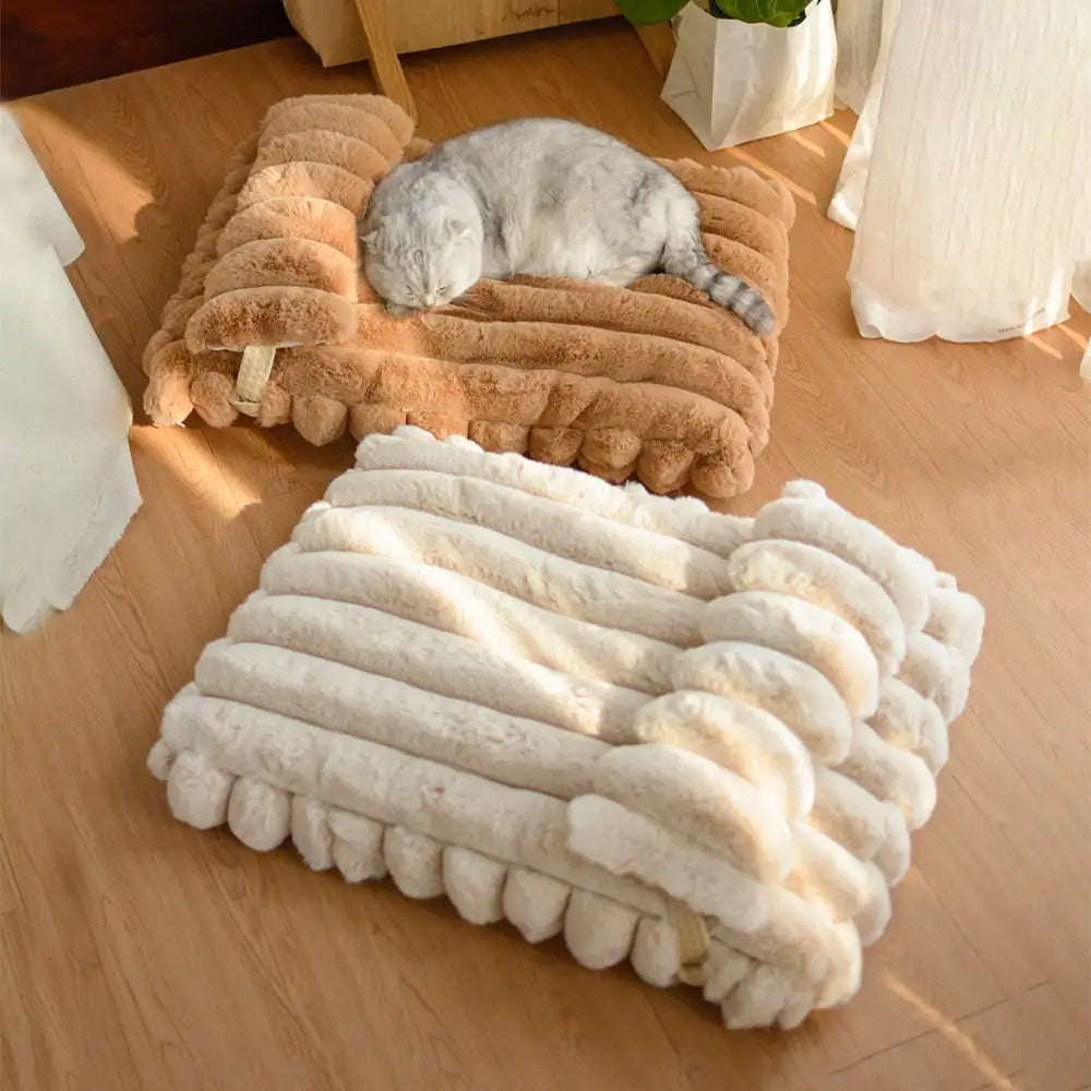 Softness Faux Rabbit Fur Warming Pillow Dog Bed -