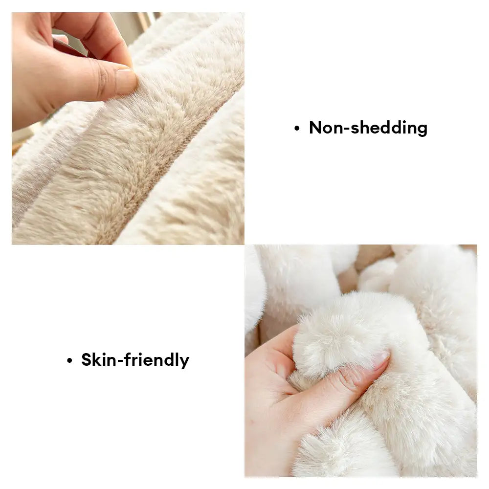 Softness Faux Rabbit Fur Warming Pillow Dog Bed -