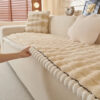 Solid-Color Fluffy Sofa Decor Thickened Couch Cove