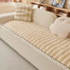 Solid-Color Fluffy Sofa Decor Thickened Couch Cove