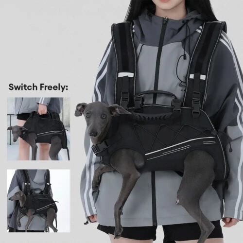 Spine-Friendly Horizontal Dog Backpack Carrier wit