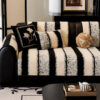 Striped Plush Chenille Thickened Cushion Protector