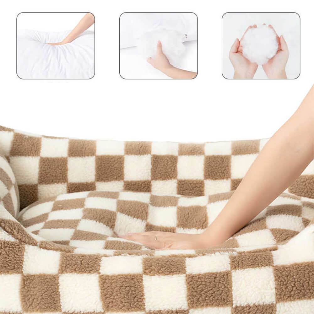 Stylish Checkerboard Warmth Removable Washable Do