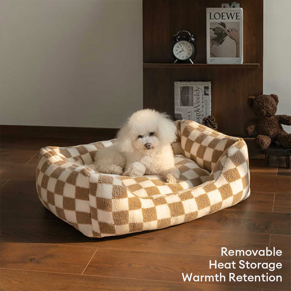 Stylish Checkerboard Warmth Removable Washable Do
