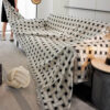 Stylish Checkered Fringed Tassel Chenille Sofa Pro