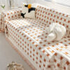 Stylish Checkered Fringed Tassel Chenille Sofa Pro
