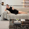 Stylish Checkered Fringed Tassel Chenille Sofa Pro