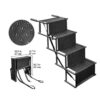 Travel Portable Foldable 4-Steps Non-Slip Dog Car