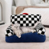 Vintage Checkered Washable Cozy Support Calming Do