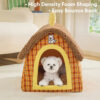 Vintage Plaid Cozy Plush Warm Foldable Cat Cave Do