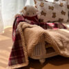 Warm Cozy Plaid Sherpa Fleece Thickened Blanket fo