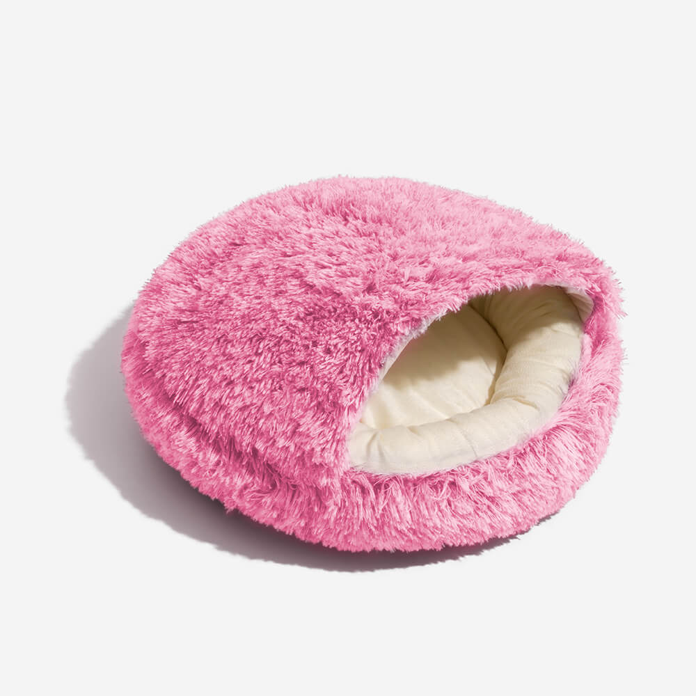 Calming Plush Semi-Enclosed Pet Nest Pita Bed For