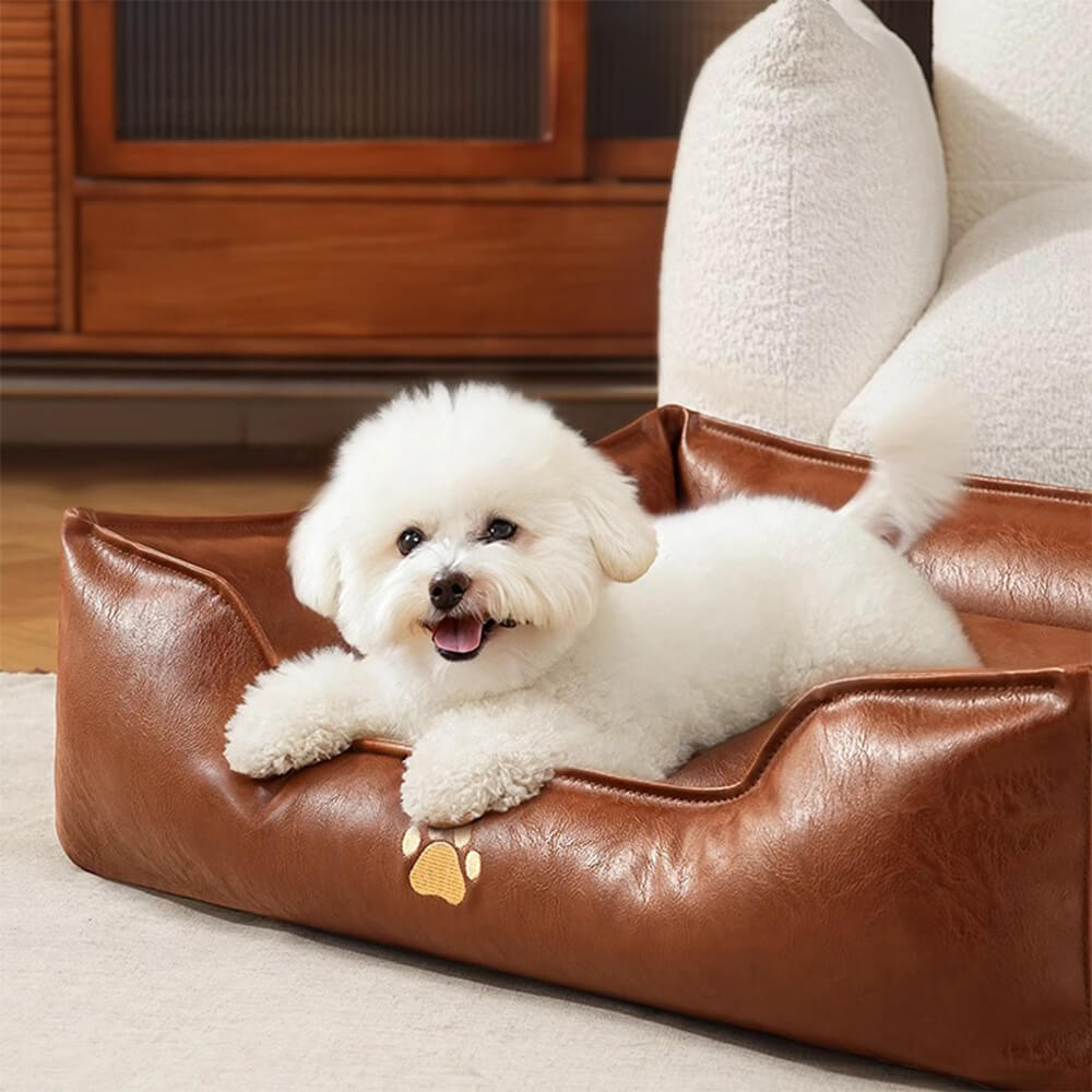 Luxury Faux Leather Waterproof Removable Dog Sofa