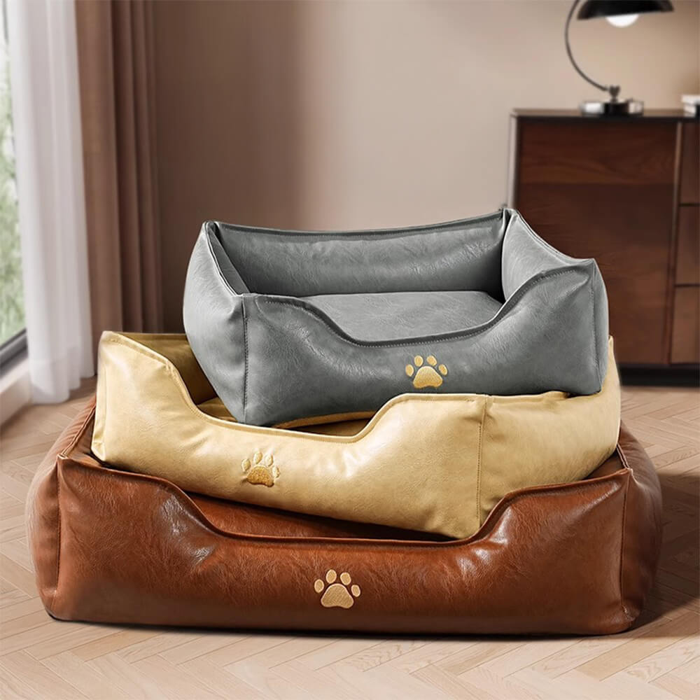 Luxury Faux Leather Waterproof Removable Dog Sofa