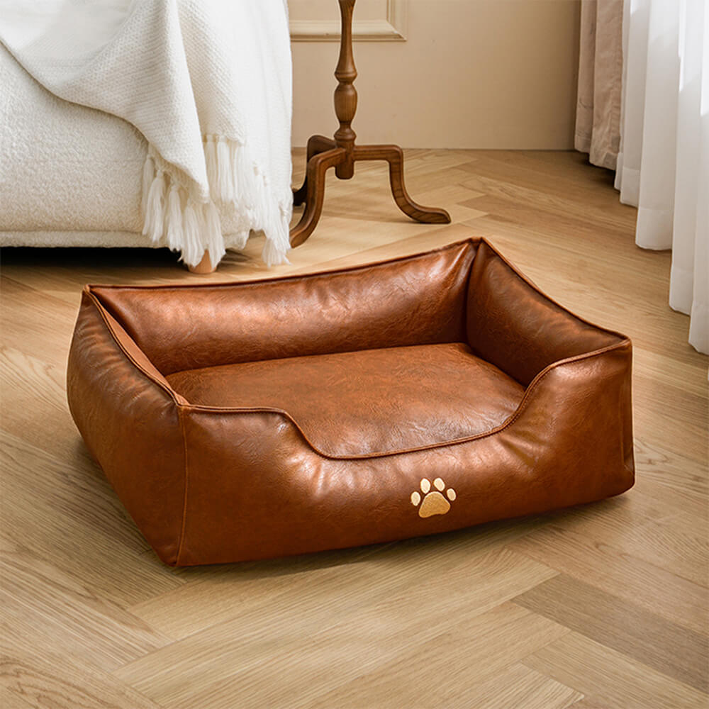 Luxury Faux Leather Waterproof Removable Dog Sofa