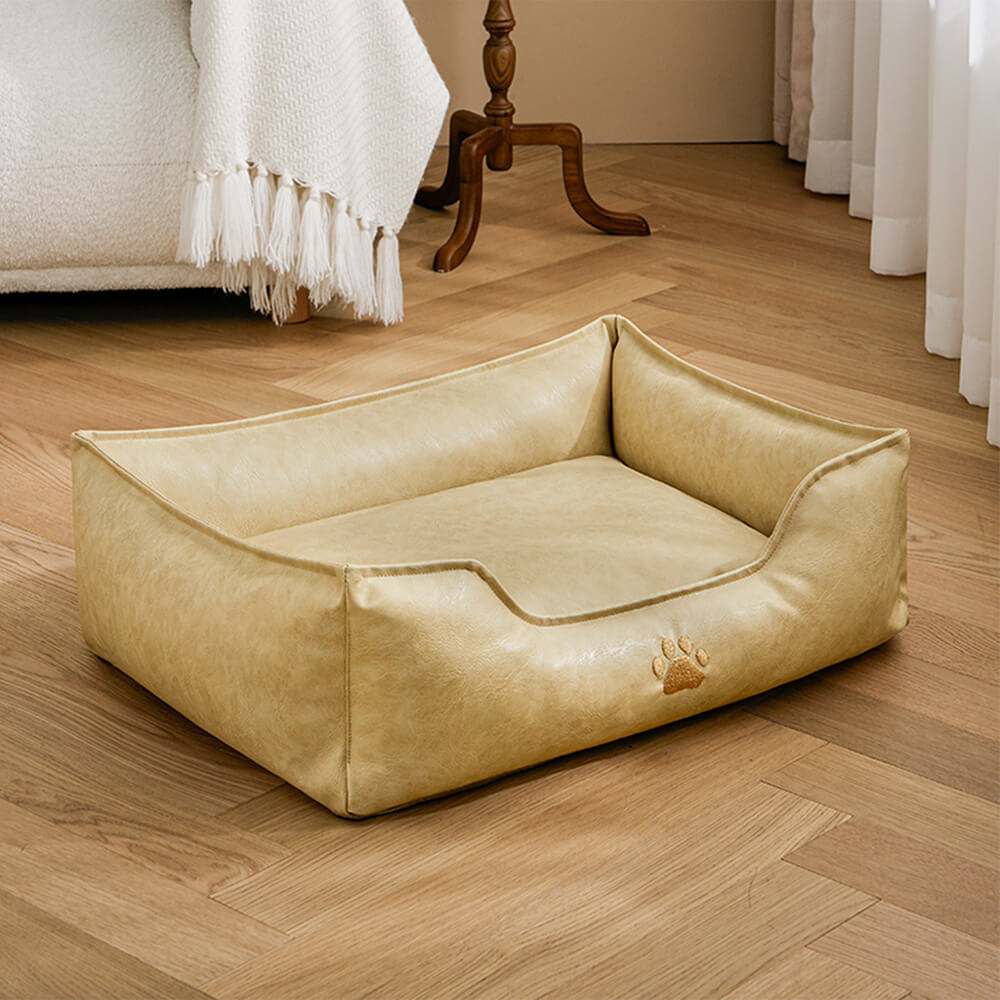 Luxury Faux Leather Waterproof Removable Dog Sofa