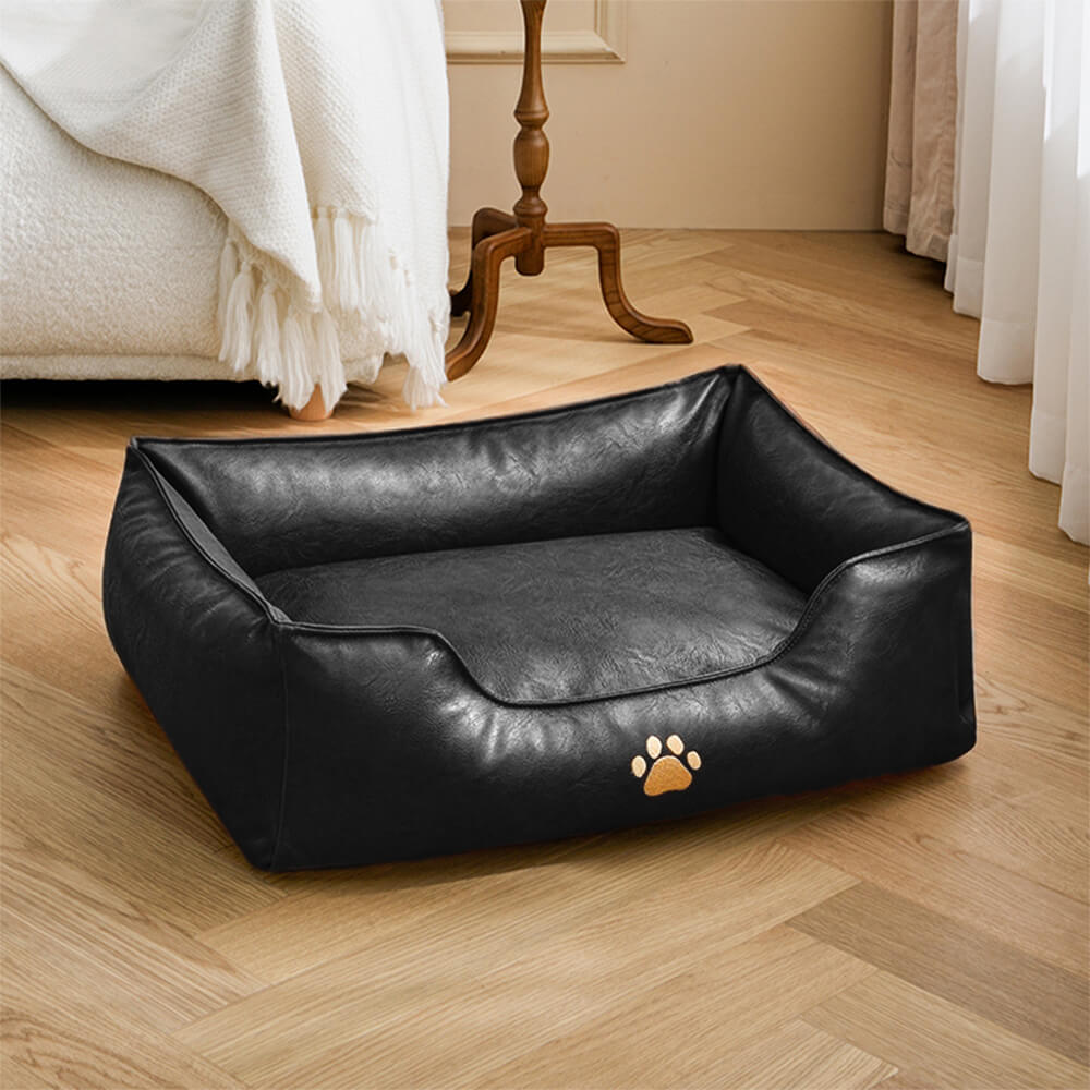 Luxury Faux Leather Waterproof Removable Dog Sofa