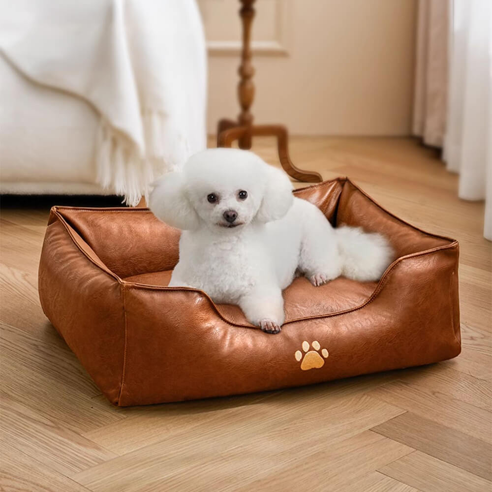 Luxury Faux Leather Waterproof Removable Dog Sofa