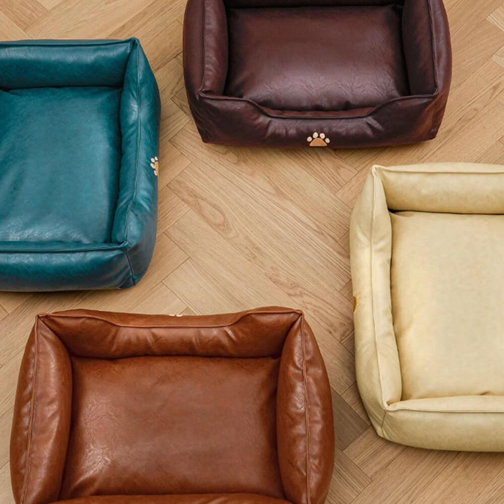 Luxury Faux Leather Waterproof Removable Dog Sofa