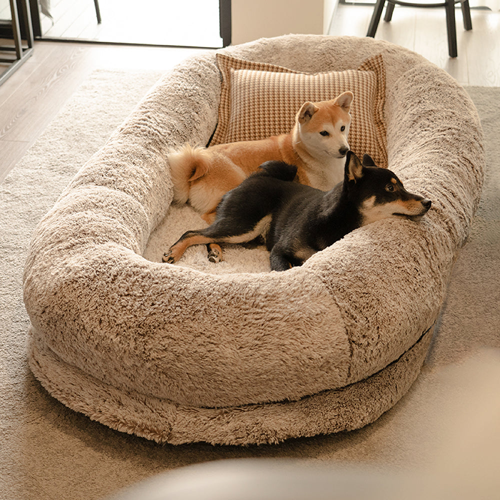 Luxury Super Large Sleep Deeper Oval Bed Human Dog