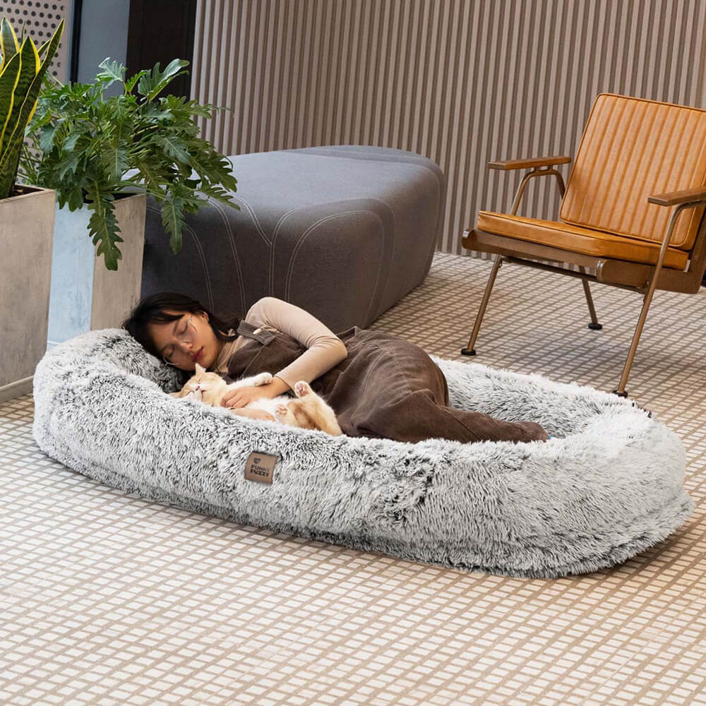 Luxury Super Large Sleep Deeper Oval Bed Human Dog