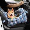 Vintage Plaid Travel Safety Dog Car Seat Bed