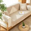 Hand-woven Cotton Linen Non-slip Couch Cover for A