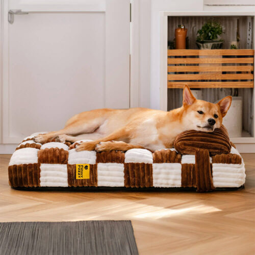 Handmade Plush Chessboard Orthopedic Support Dog B