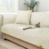 Ice Silk Cooling Geometric Couch Cover Antimicrobi