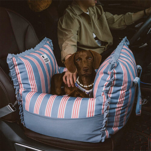 Lace Stripe Travel Safety Waterproof Dog Car Seat