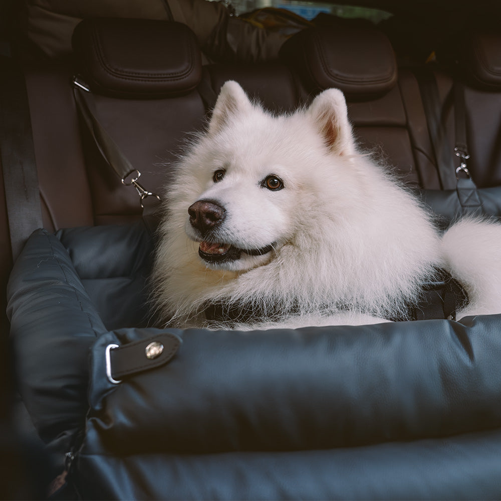 Large Deluxe Faux Leather Dog Car Seat Booster Bed