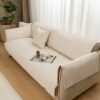Luxury Solid Color Leaf Textured Jacquard Sofa Pro