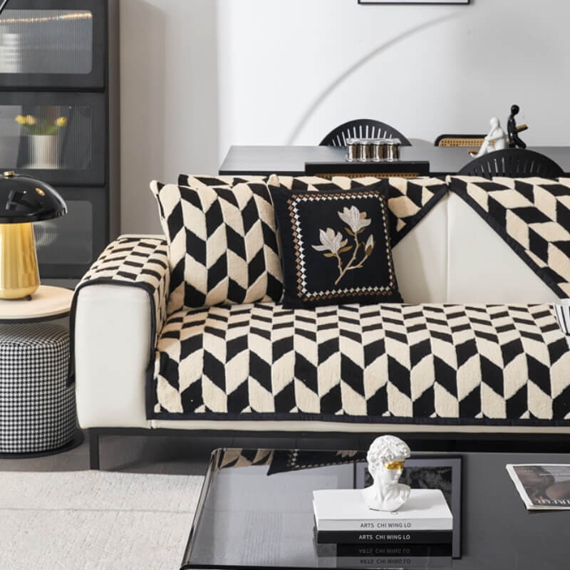 Modern Diamond Plush Sofa Decoration Non-Slip Couc