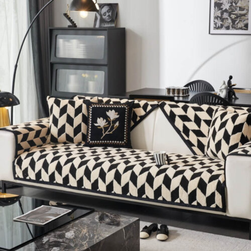 Modern Diamond Plush Sofa Decoration Non-Slip Couc