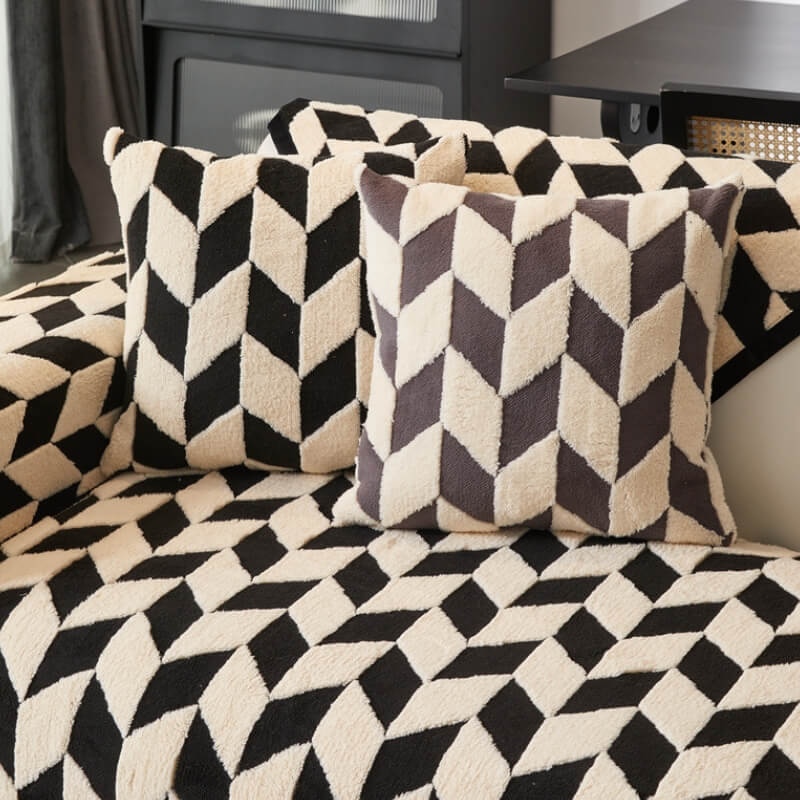 Modern Diamond Plush Sofa Decoration Non-Slip Couc