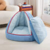 Multifunctional Semi-Enclosed Cave Dog Bed Warming