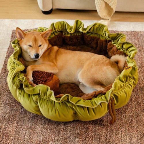 Nature-Inspired Adjustable Calming Dog Bed - Plush