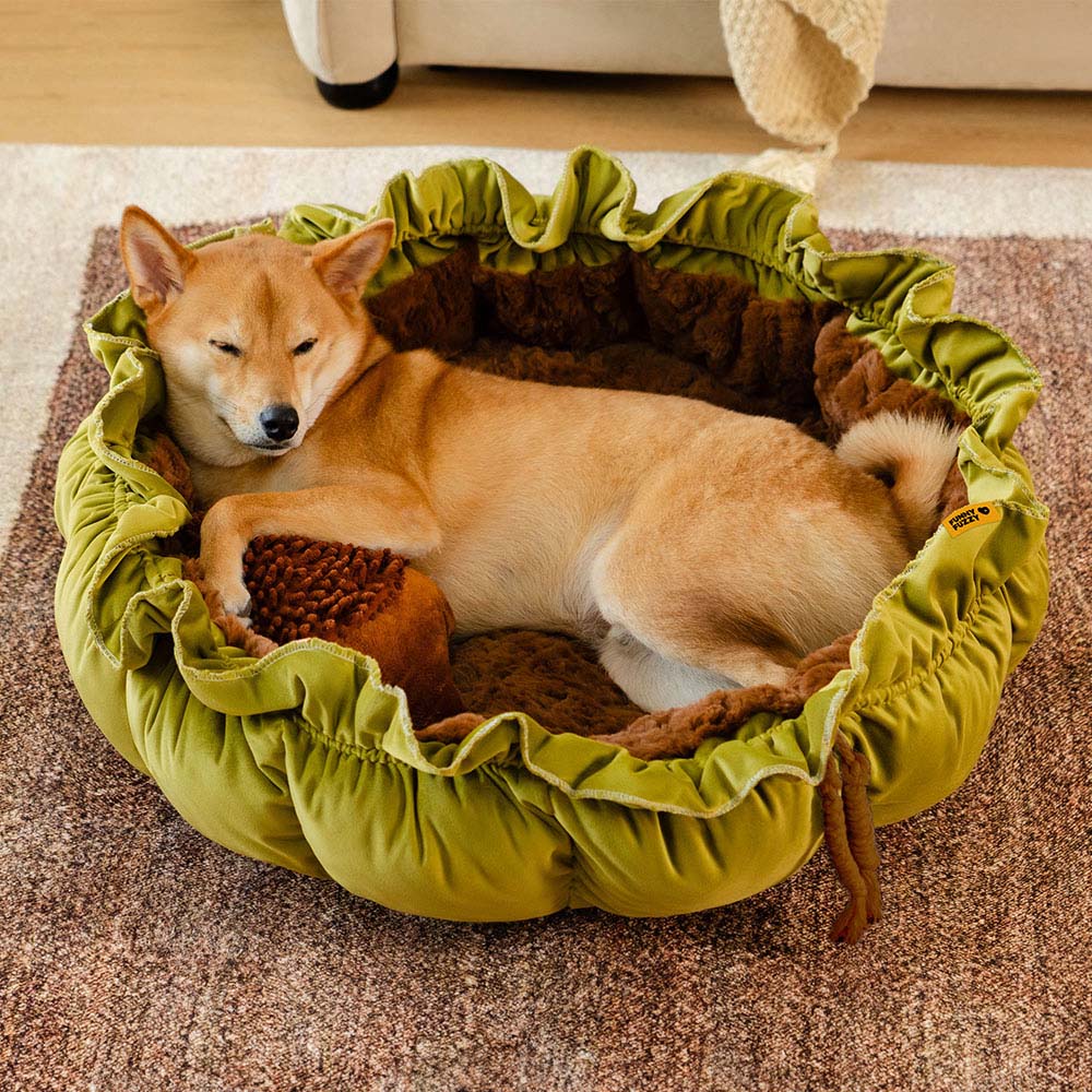 Nature-Inspired Adjustable Calming Dog Bed - Plush