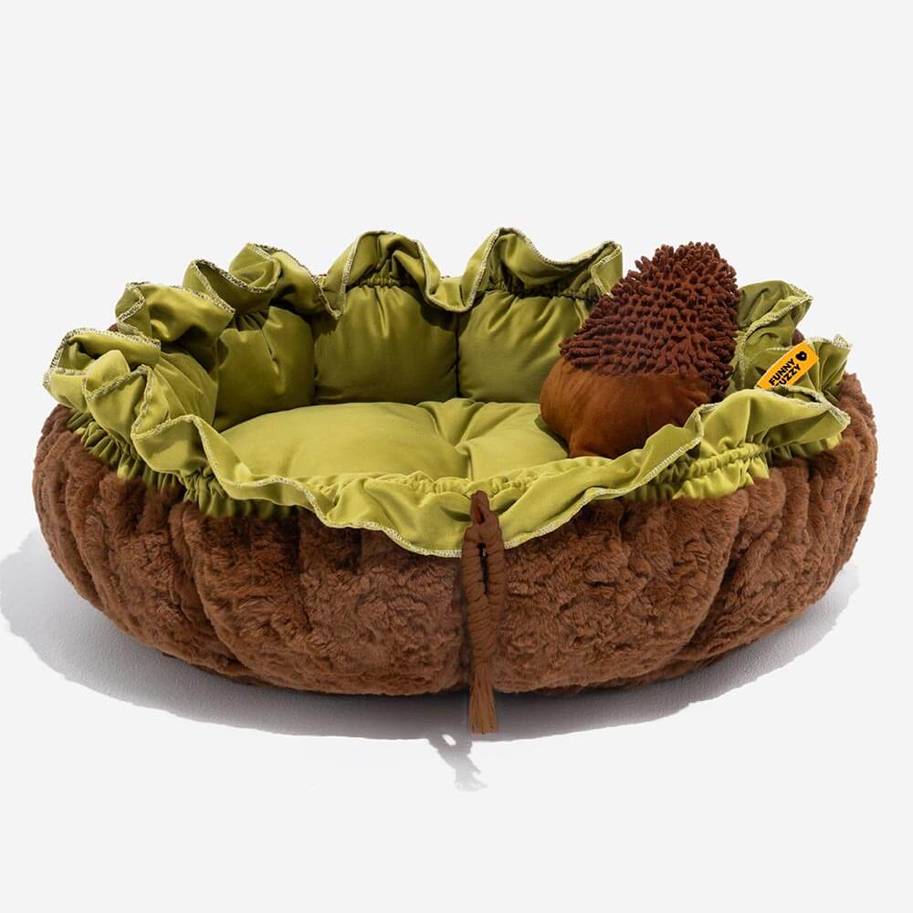 Nature-Inspired Adjustable Calming Dog Bed - Plush