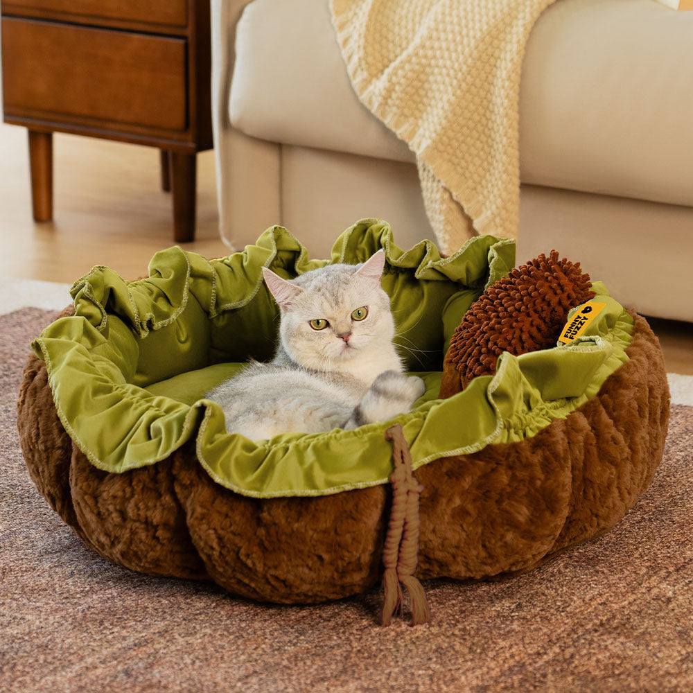 Nature-Inspired Adjustable Calming Dog Bed - Plush