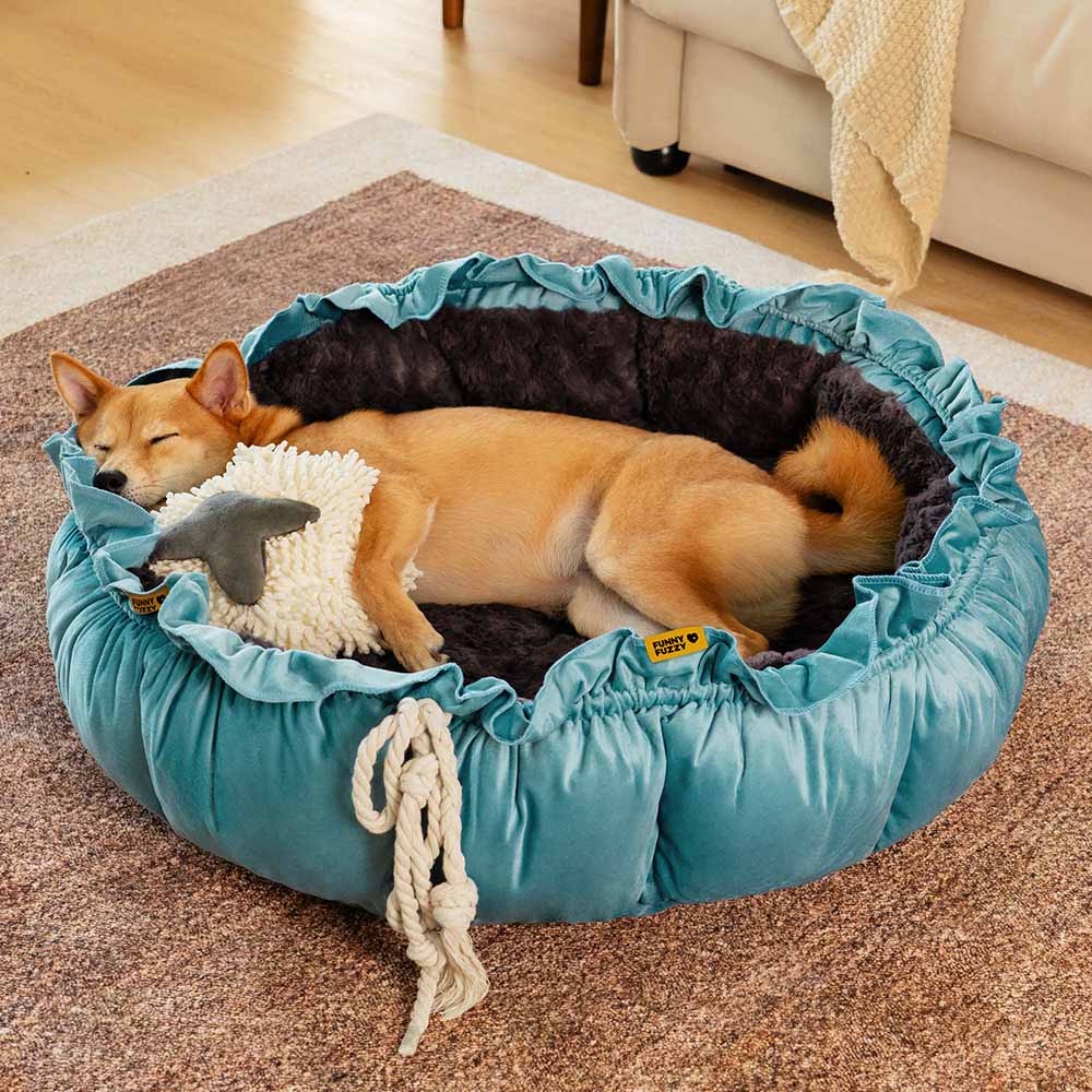 Nature-Inspired Adjustable Calming Dog Bed - Plush