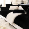 Warm Thick Faux Fur Sofa Protector Non-Slip Couch 