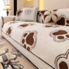 Paw Print Soft Polar Fleece Sofa Protector Non-sli