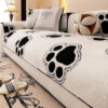 Paw Print Soft Polar Fleece Sofa Protector Non-sli