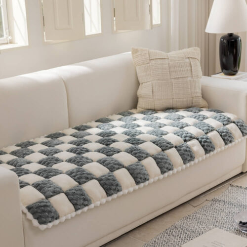 Plush Handmade Color Block Dog Mat Soft Sofa Prote