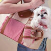 Portable Faux Woven Water-Repellent Pet Carrier Ba