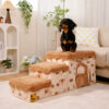 Retro Pixel Handcrafted Foldable Pet Stairs With S