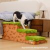 Retro Pixel Handcrafted Foldable Pet Stairs With S
