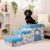 Retro Pixel Handcrafted Foldable Pet Stairs With S