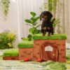 Retro Pixel Handcrafted Foldable Pet Stairs With S